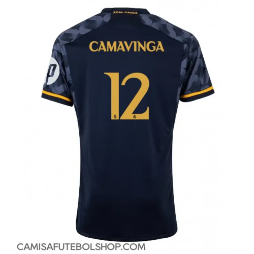 Camisa de time de futebol Real Madrid Eduardo Camavinga #12 Replicas 2º Equipamento 2023-24 Manga Curta